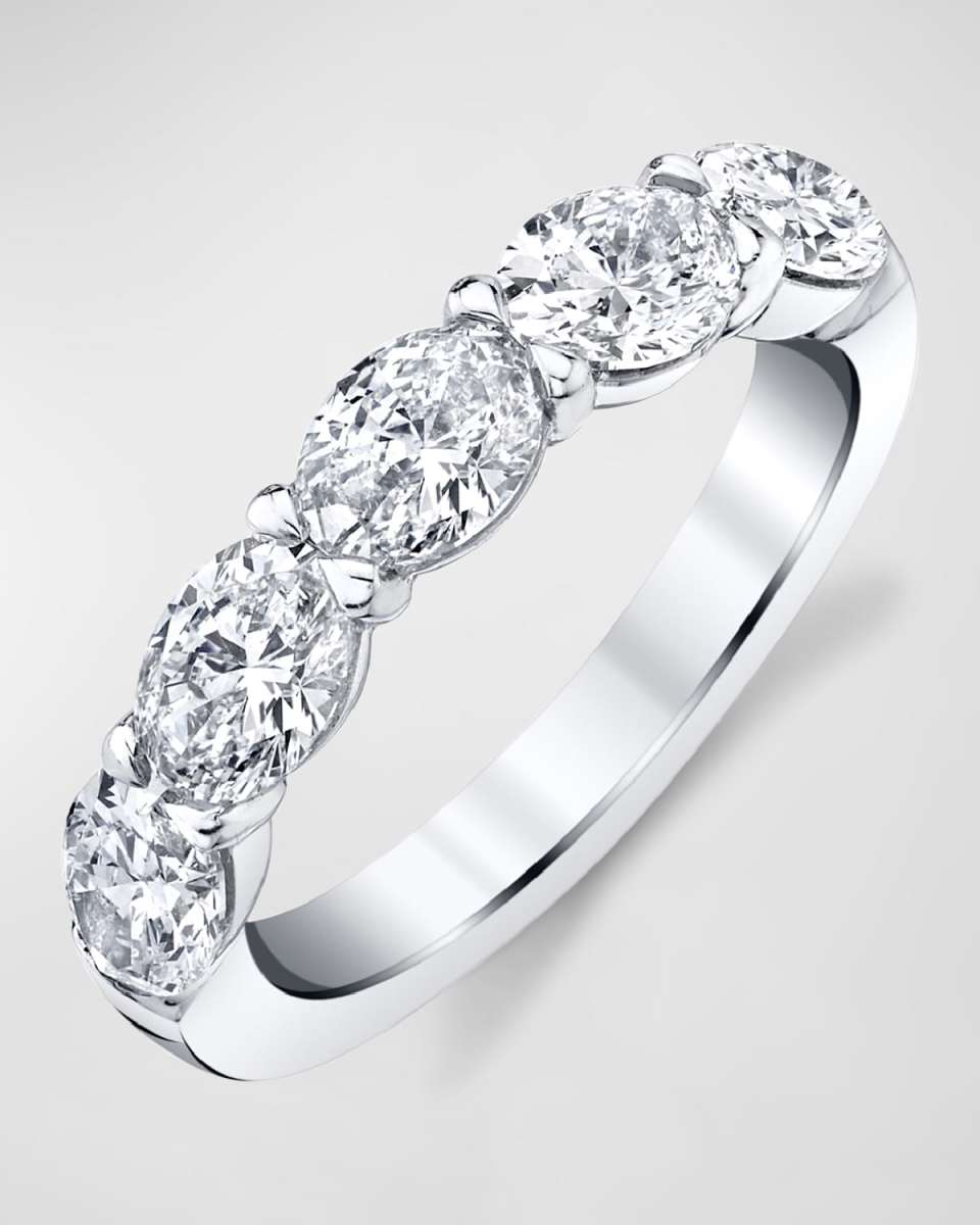 Large Halfway Band with Horizontal Set Oval Diamonds, 1.40ct