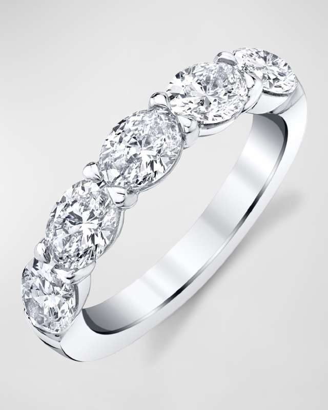 Large Halfway Band with Horizontal Set Oval Diamonds, 1.40ct