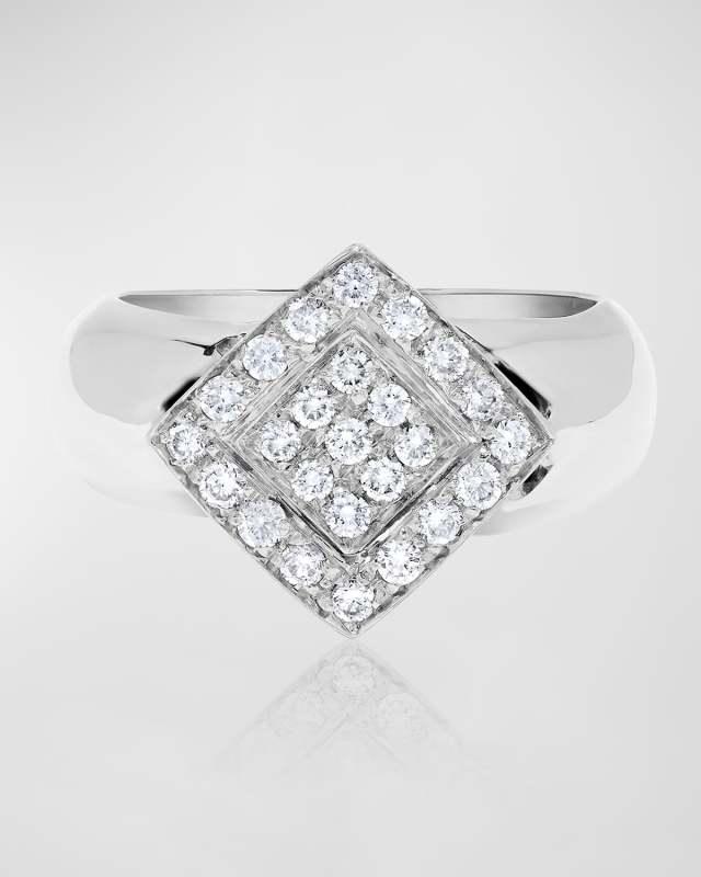 18K White Gold 25 Diamond Ring, Size 8.5