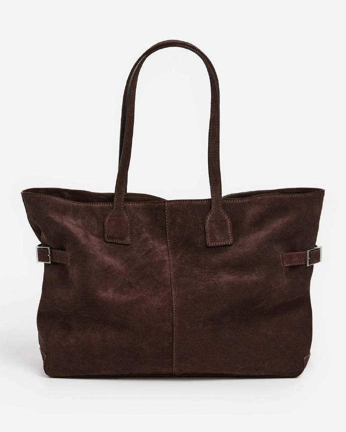 Flattered Lesley Tote Bag Suede Chocolate
