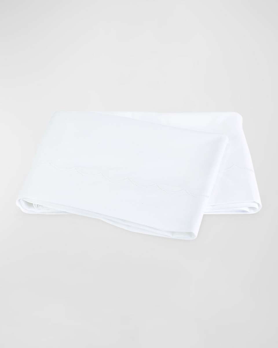 Scallop Embroidered 350 Thread Count Flat Sheet, KING