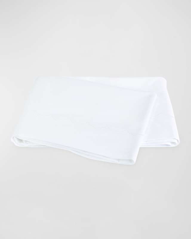 Scallop Embroidered 350 Thread Count Flat Sheet, KING