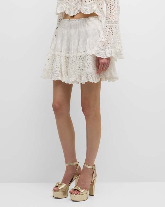 Moira Embroidered Cotton Mini Skirt