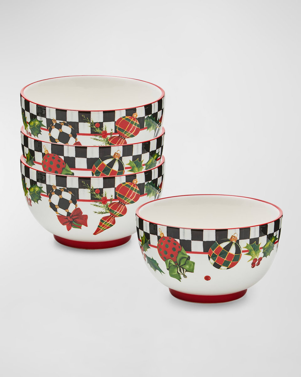 Deck the Halls Breakfast Bowls, Set of 4