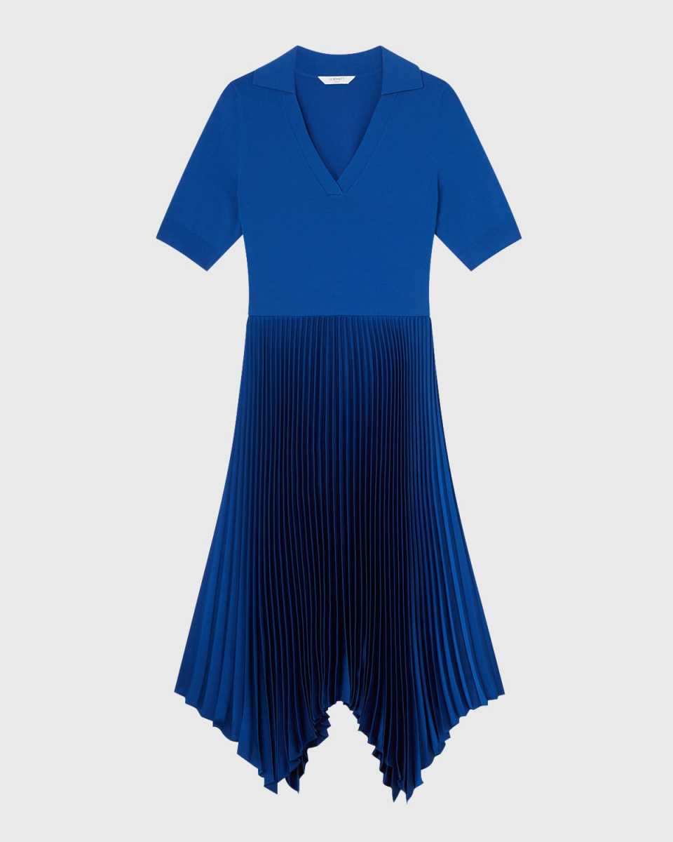 Lorna Pleated Handkerchief Midi Dress