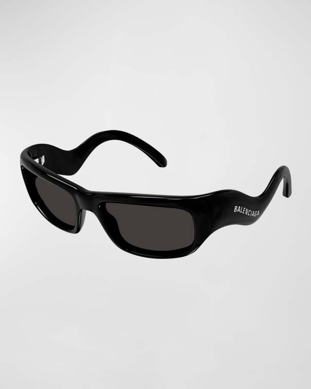 Wavy Plastic Rectangle Sunglasses