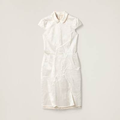 MIU MIU Wrinkled crepe satin dress