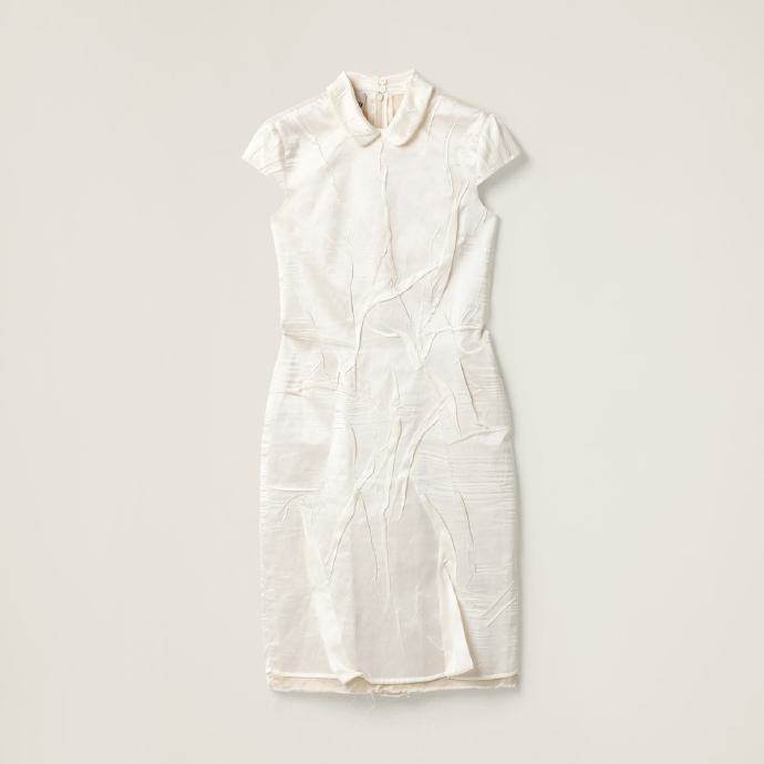 MIU MIU Wrinkled crepe satin dress