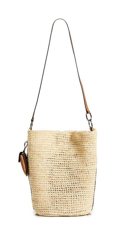 Proenza Schouler White Label Raffia Spring Bucket Bag Ivory
