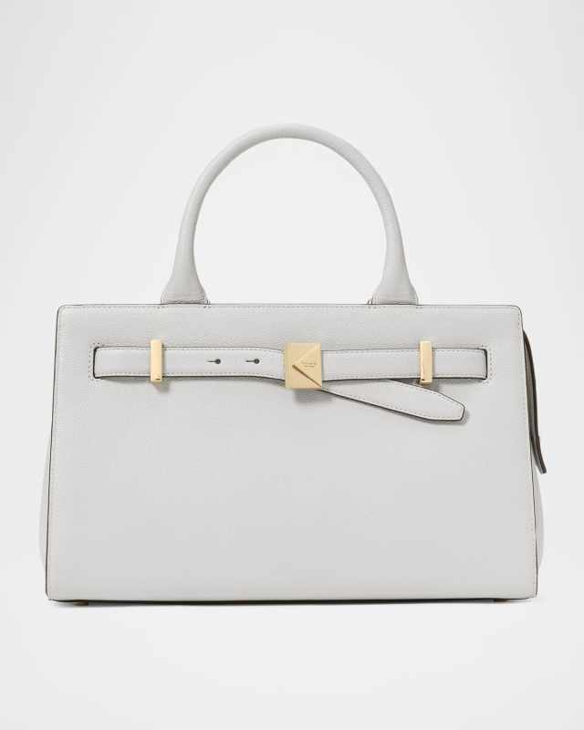 tribeca pebbled leather top-handle bag