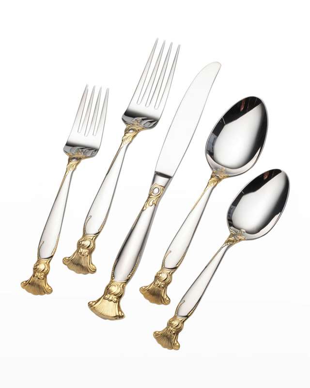 Gold Accent Salacia 20-Piece Flatware Set