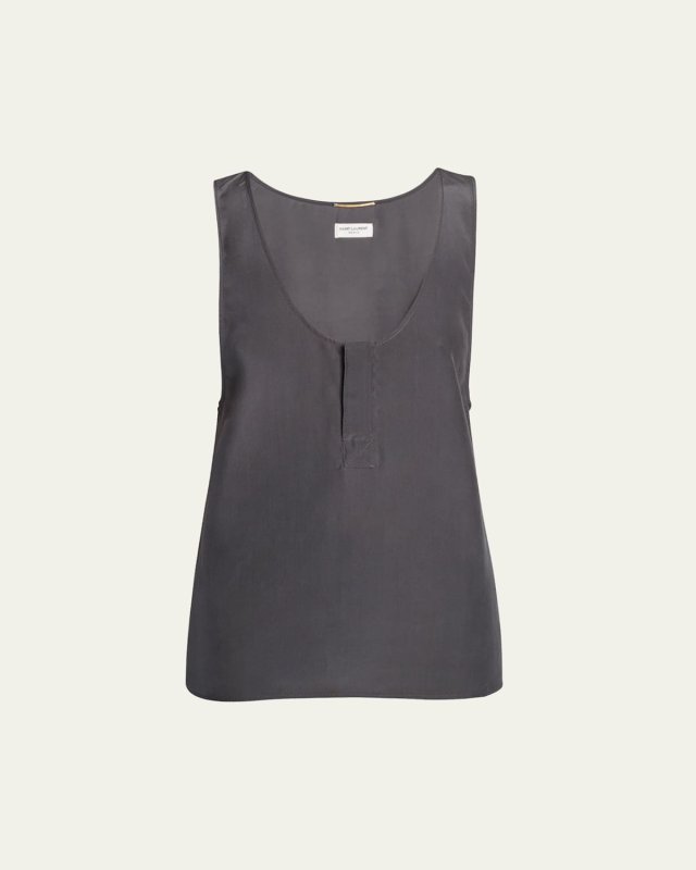 Scoop-Neck Silk Tank Top