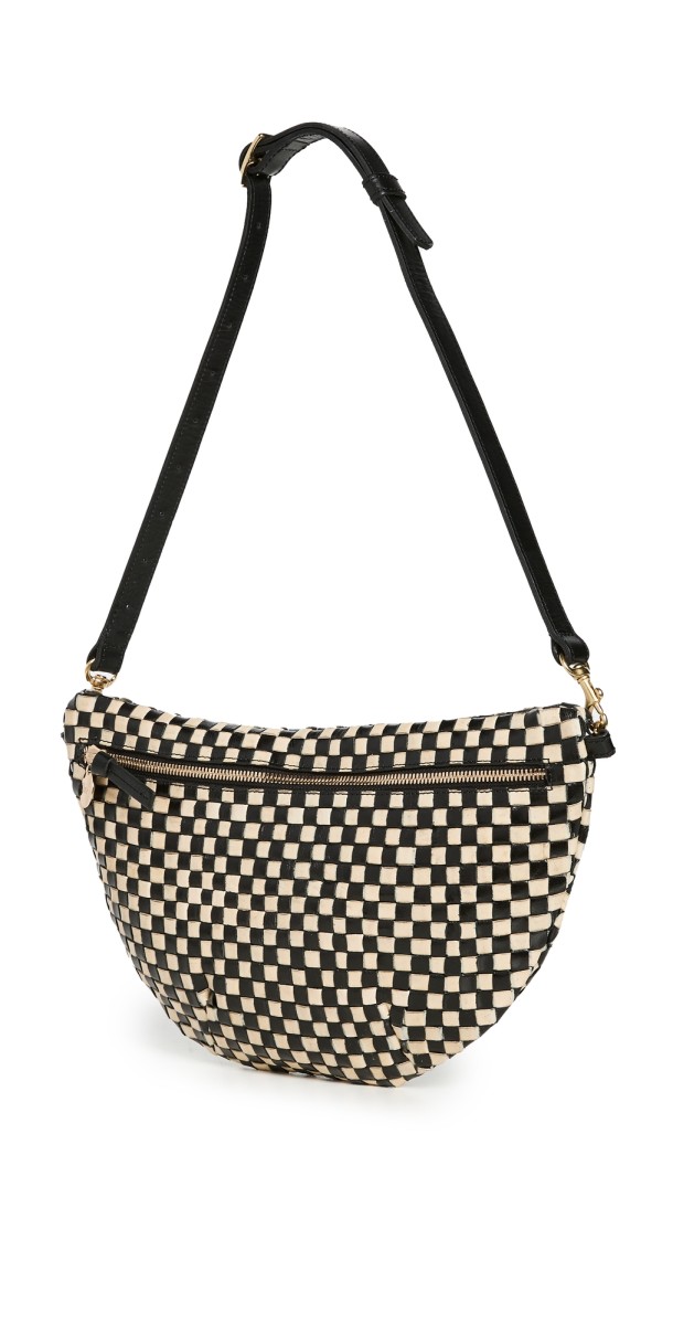 Clare V. Grande Fanny Bag Black/Cream Check