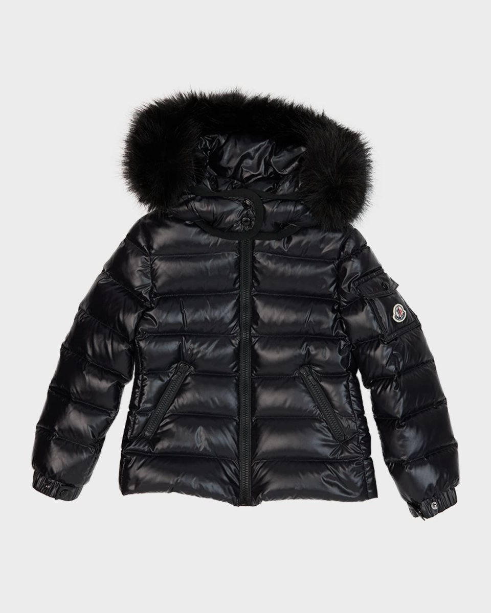 Kids Bady Faux Fur Quilted Jacket, Size 8-14