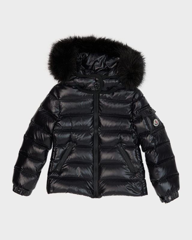 Kids Bady Faux Fur Quilted Jacket, Size 8-14