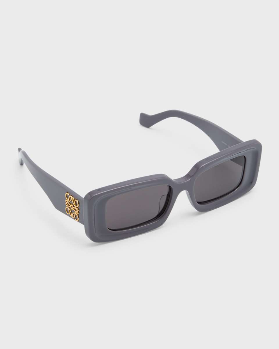 Havana Anagram Rectangle Acetate Sunglasses