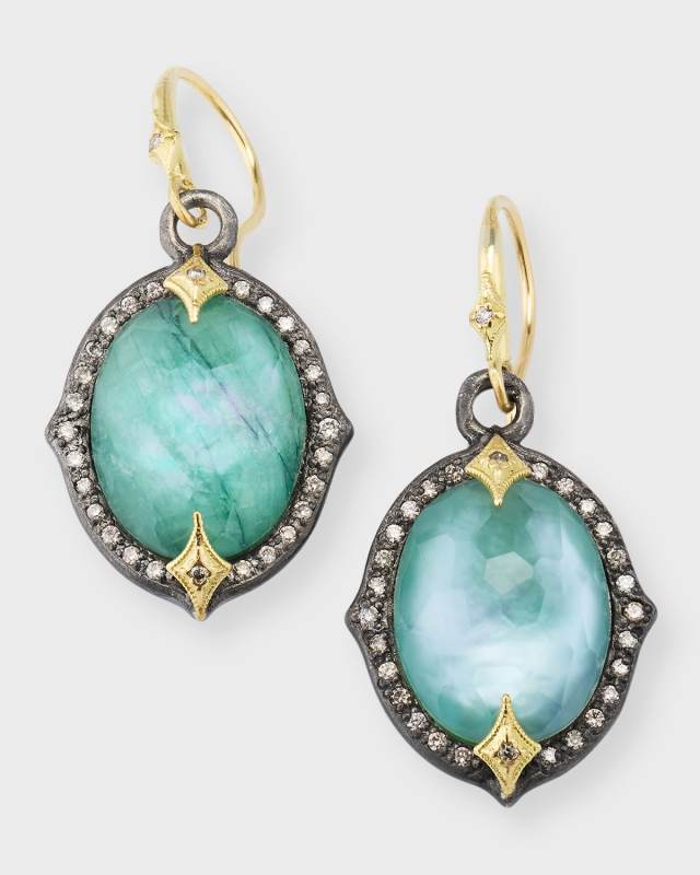 Classic Oval Emerald Triplet Drop Earrings