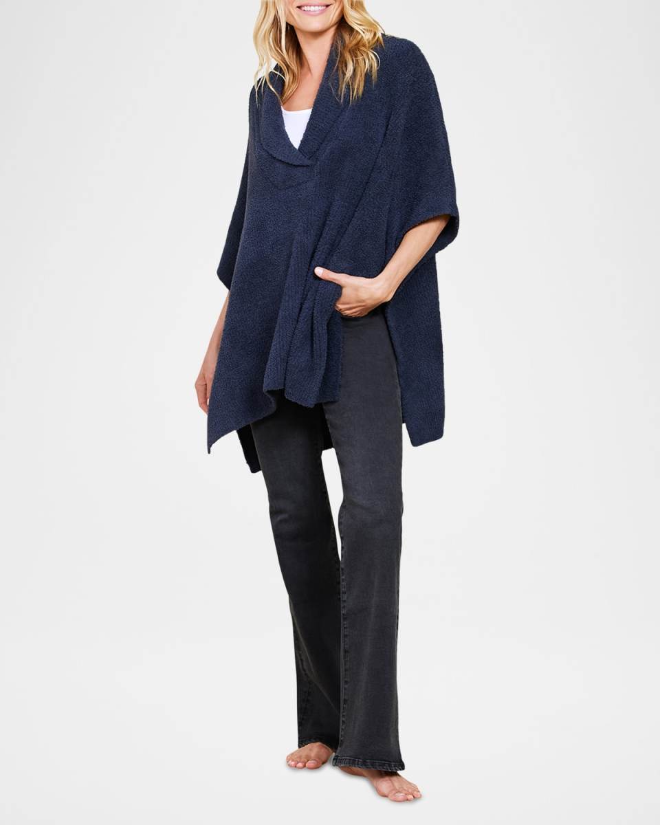CozyChic Shawl-Collar Poncho