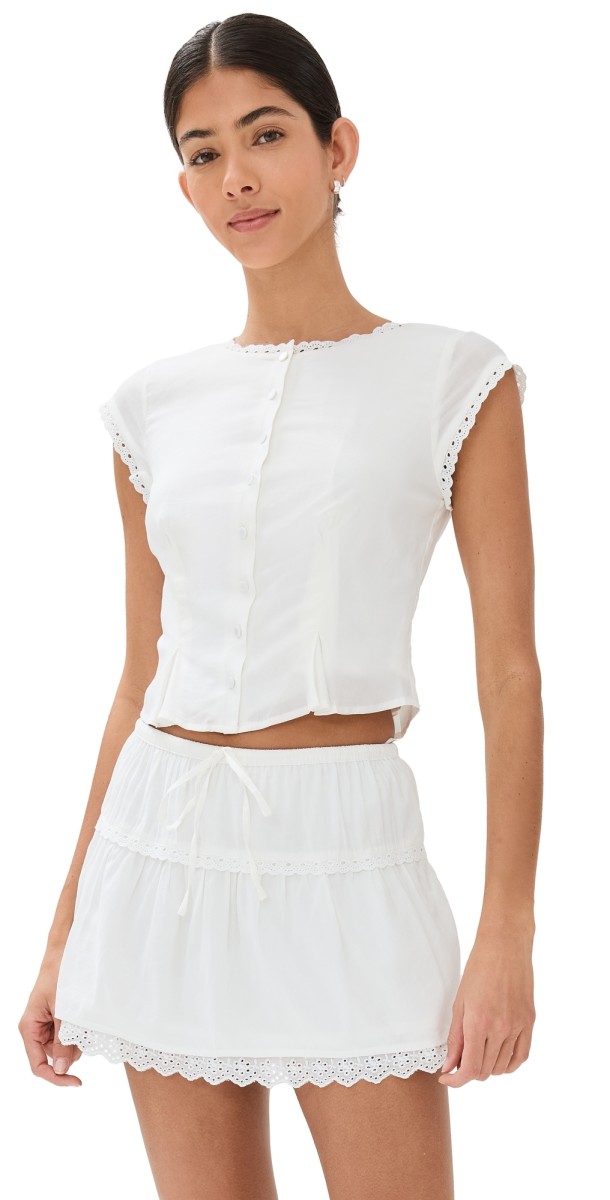 Reformation Valetta Two Piece Set White