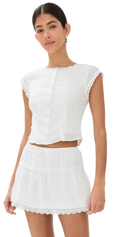 Reformation Valetta Two Piece Set White