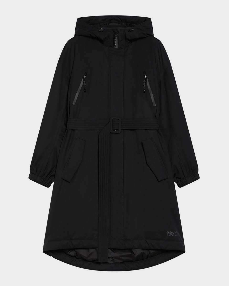 Natalin Belted High-Low Hooded Parka