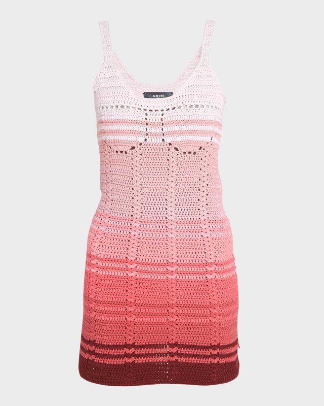 Sunset Ombre Crochet Sleeveless Bustier Mini Dress