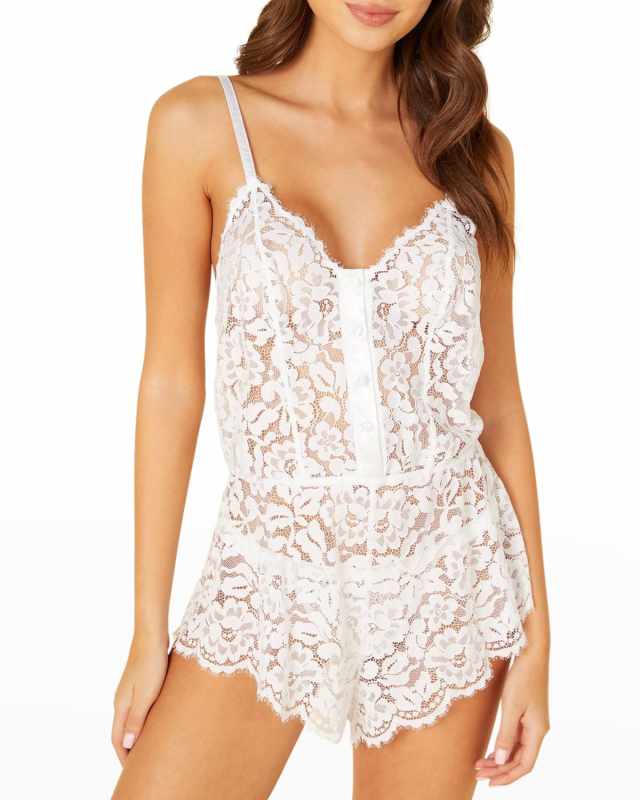 Magnolia Semisheer Lace Teddy Romper