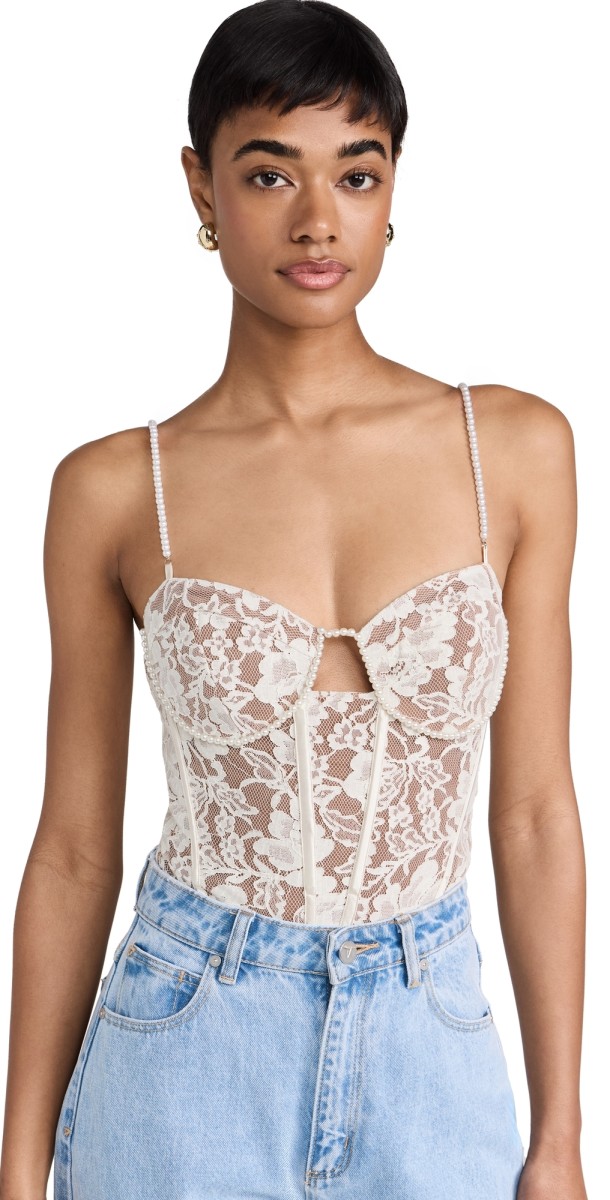 CAMI NYC Delmara Thong Bodysuit Ceramic