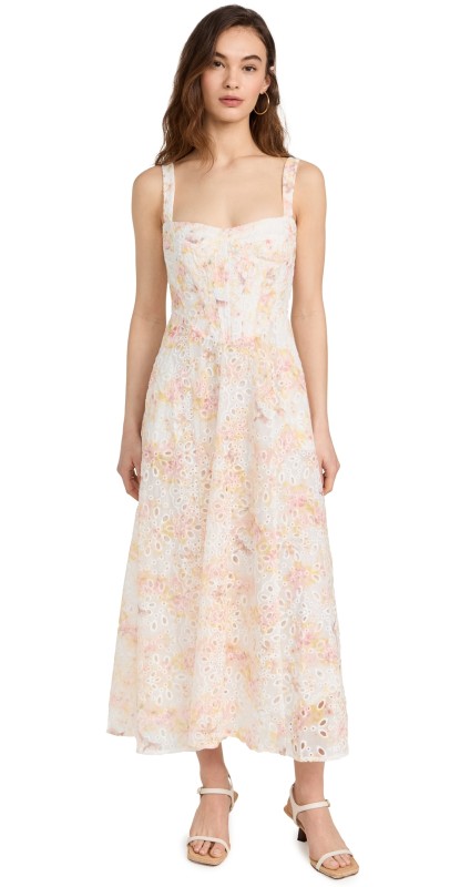 BARDOT Lilah Corset Midi Dress Sunny Floral