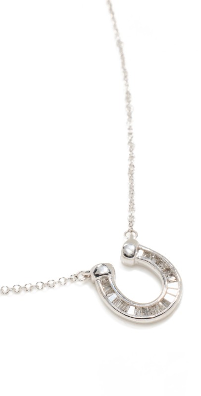 Adina Reyter Baguette Horseshoe Necklace Diamond