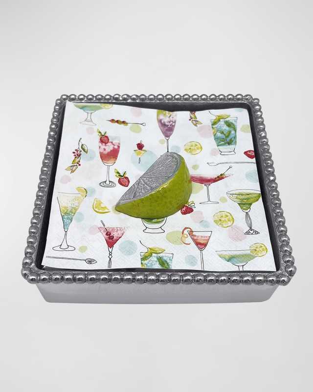 Green Lime Beaded Napkin Box