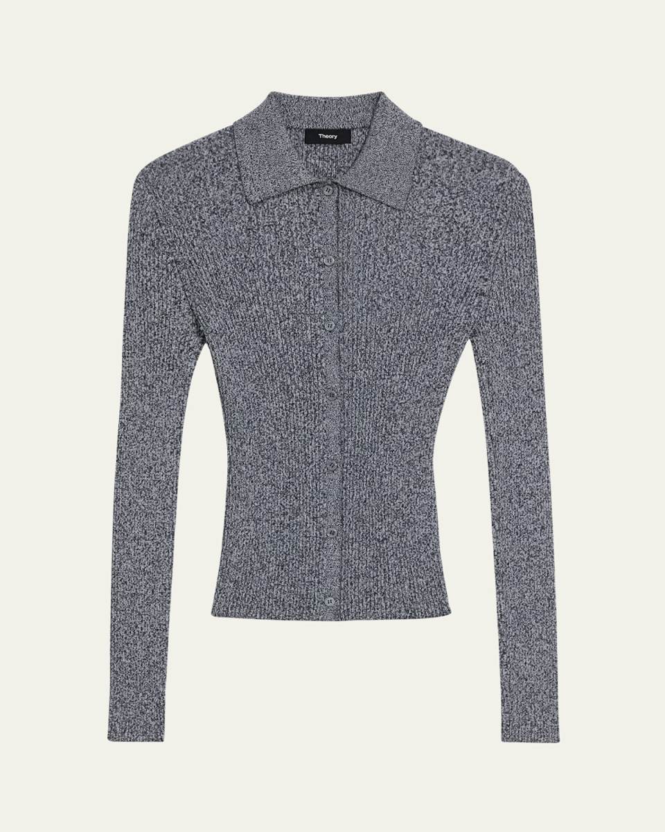 Bleecker Cotton Marled Rib Cardigan