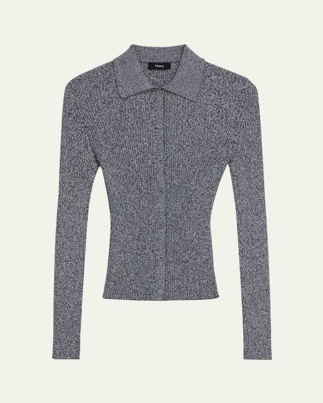 Bleecker Cotton Marled Rib Cardigan