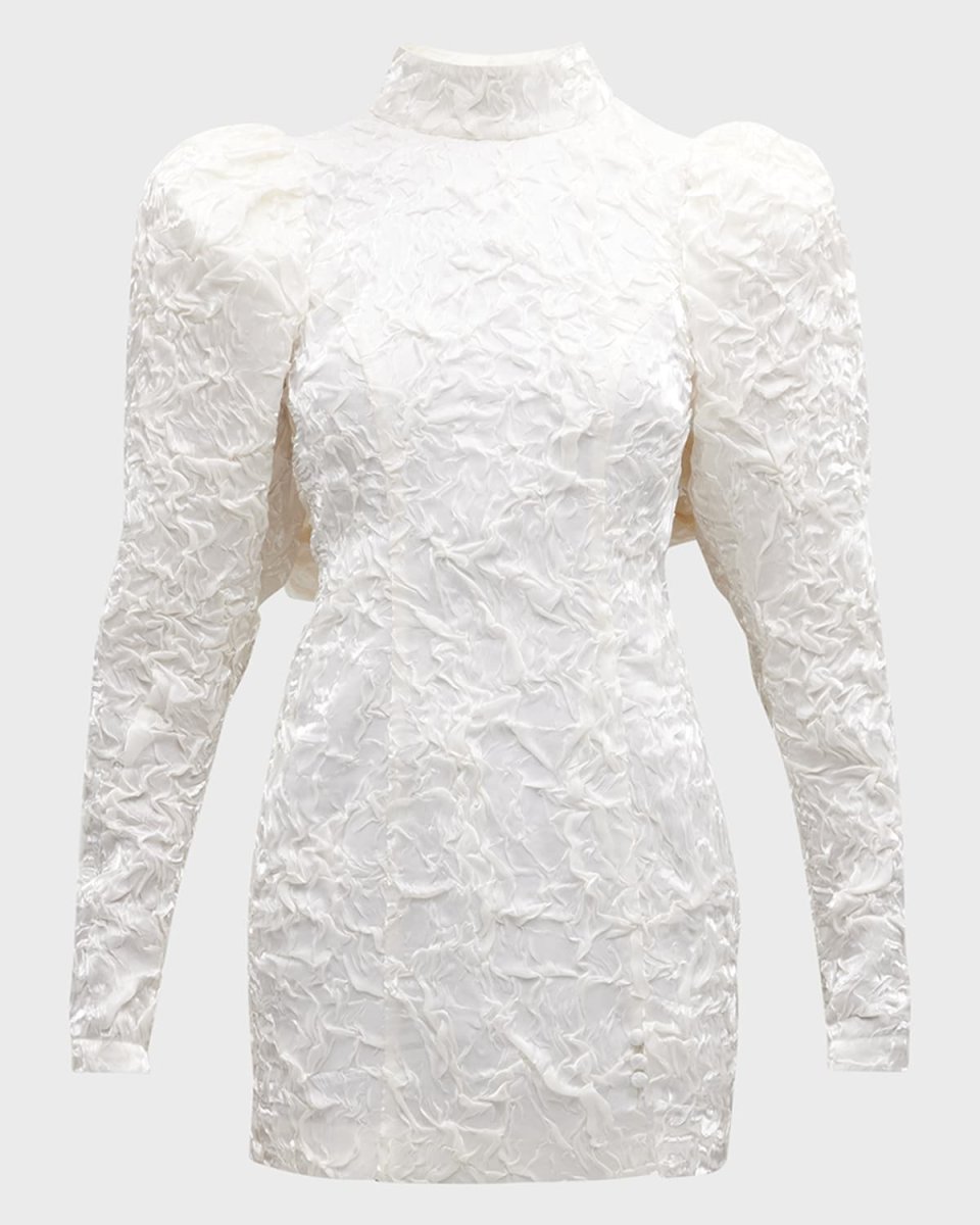 Crinkled Cut-Out Mini Dress