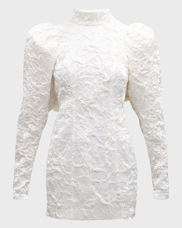 Crinkled Cut-Out Mini Dress