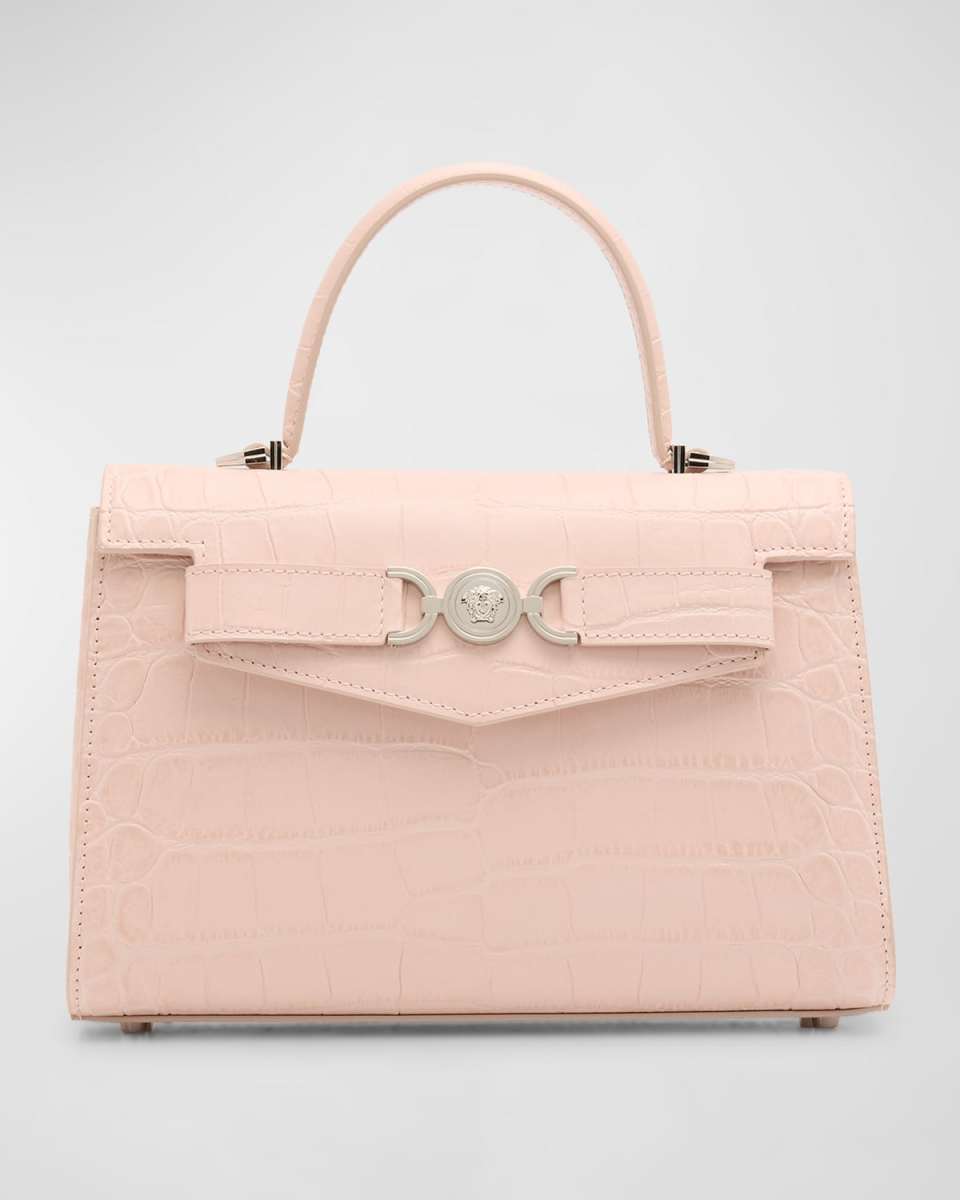 Medusa 95 Croc-Embossed Top-Handle Bag