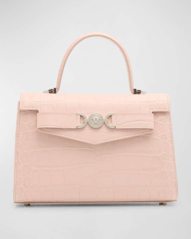 Medusa 95 Croc-Embossed Top-Handle Bag