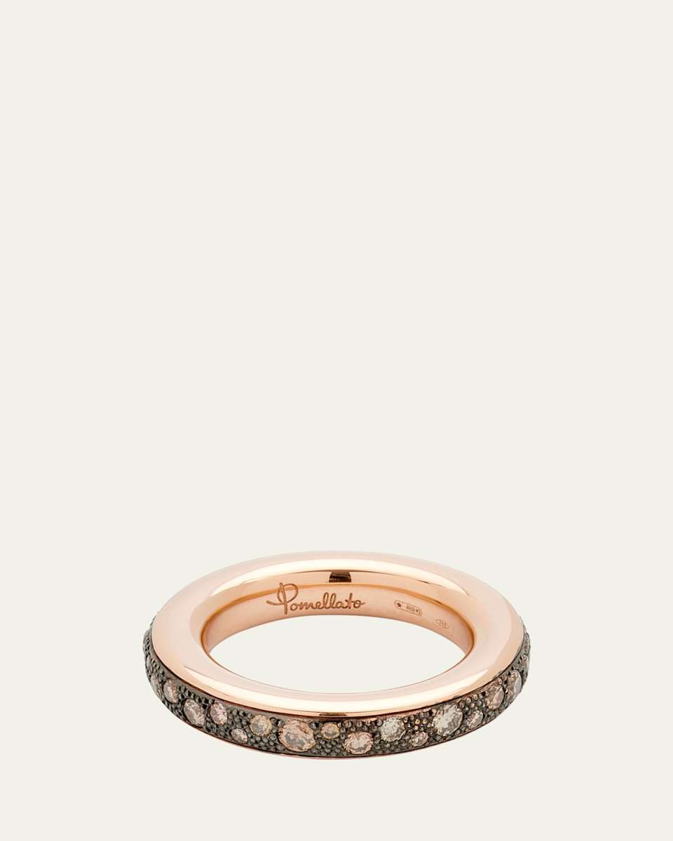 Iconica Small 18k Rose Gold Brown Diamond Ring