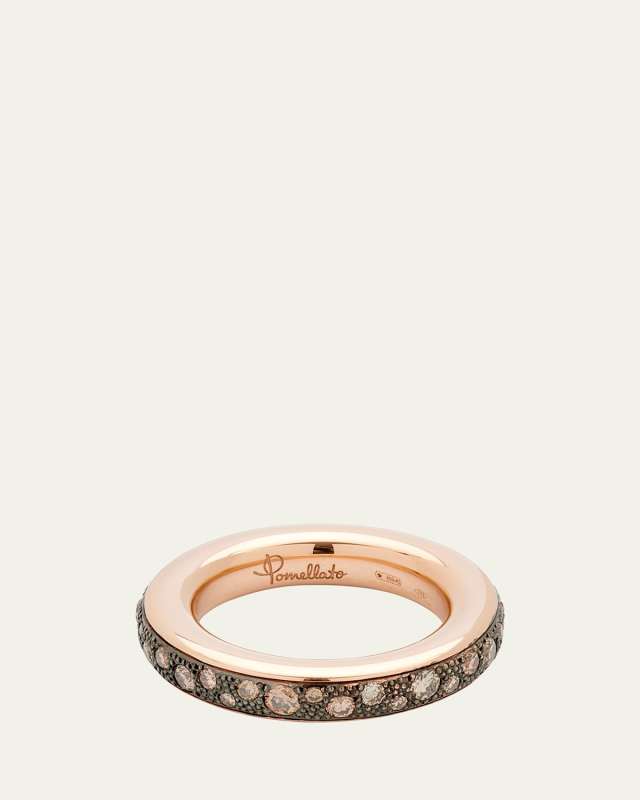 Iconica Small 18k Rose Gold Brown Diamond Ring