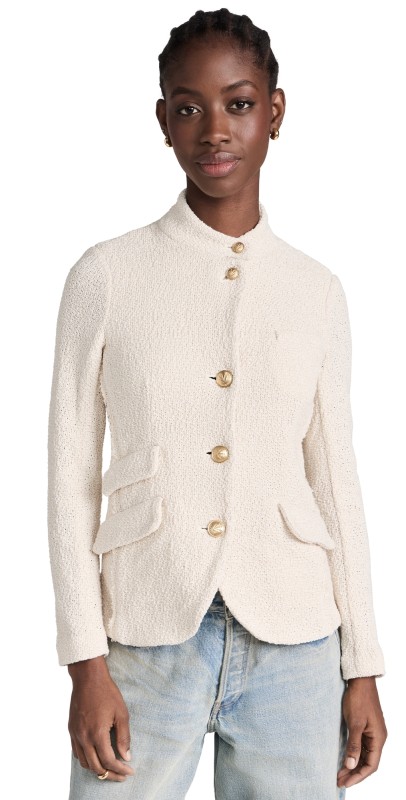 rag & bone Slade Cotton Blazer Ecru