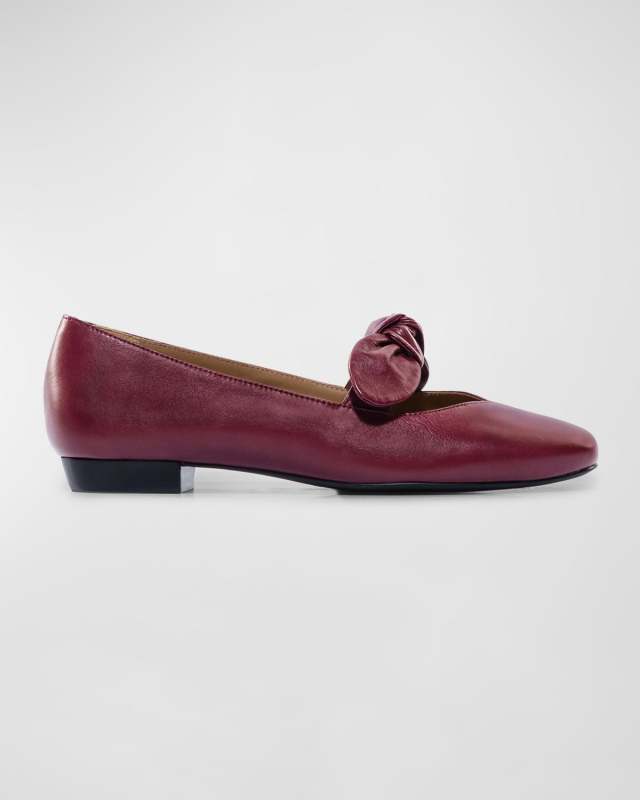 Emersyn Leather Bow Ballerina Flats