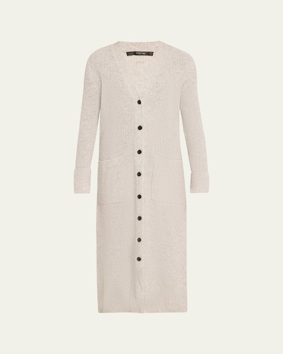 Isabella Long Wool-Cashmere Cardigan