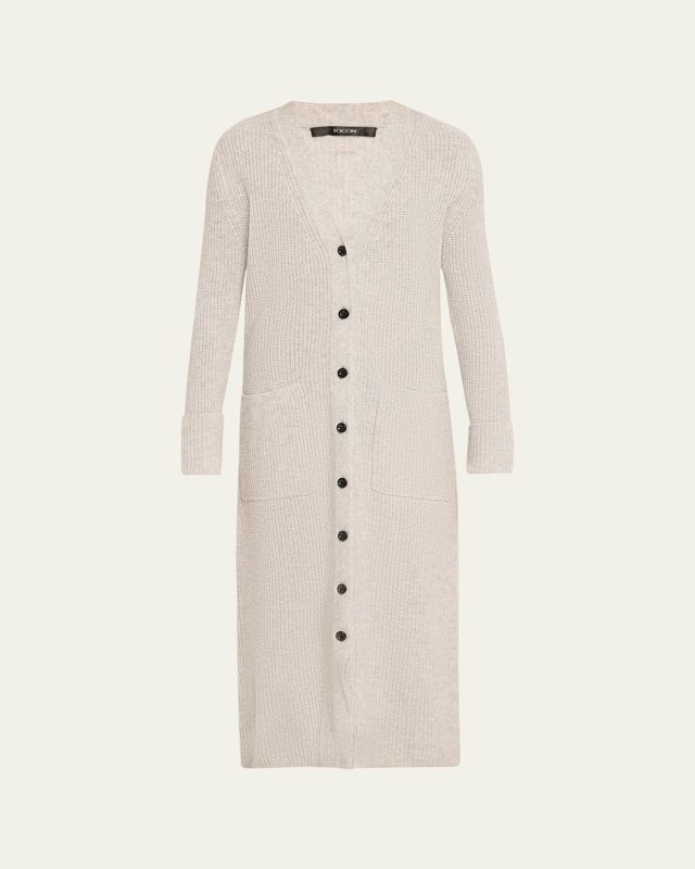 Isabella Long Wool-Cashmere Cardigan