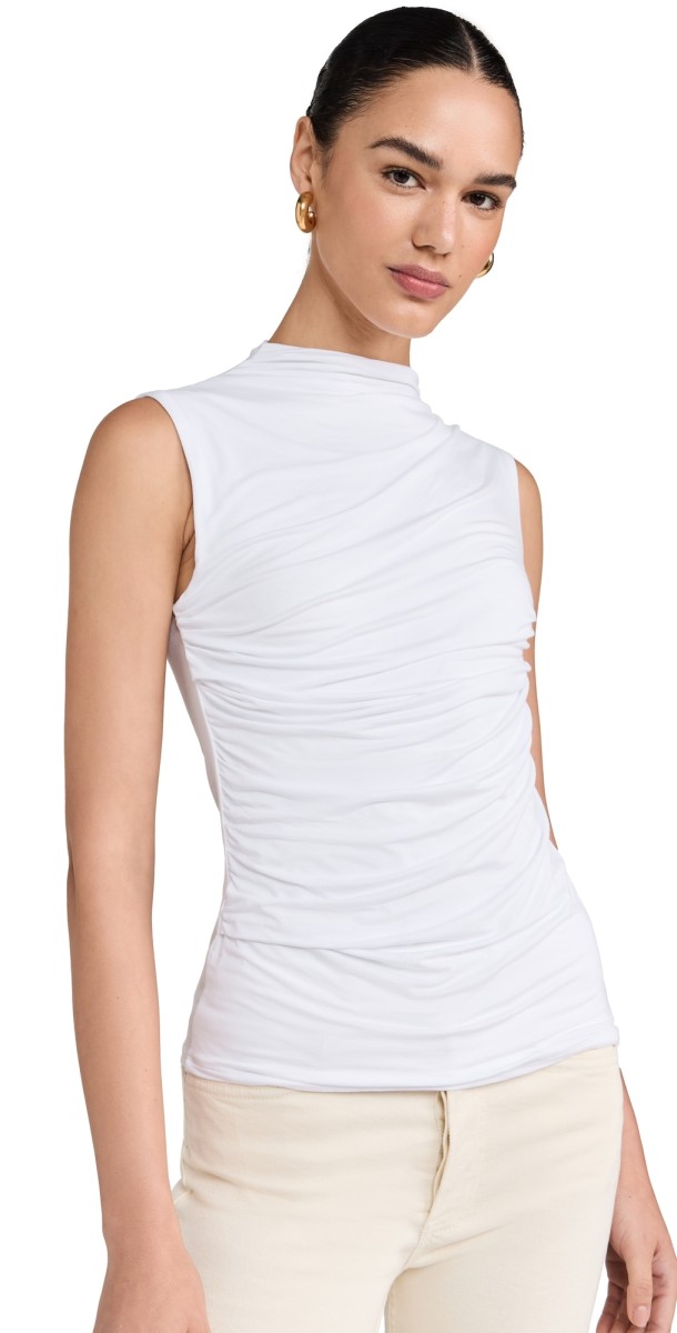 Enza Costa Sleeveless Twist Top White