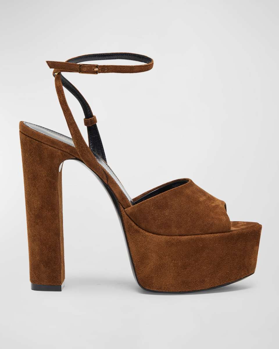 Jodie Suede Ankle-Strap Platform Sandals