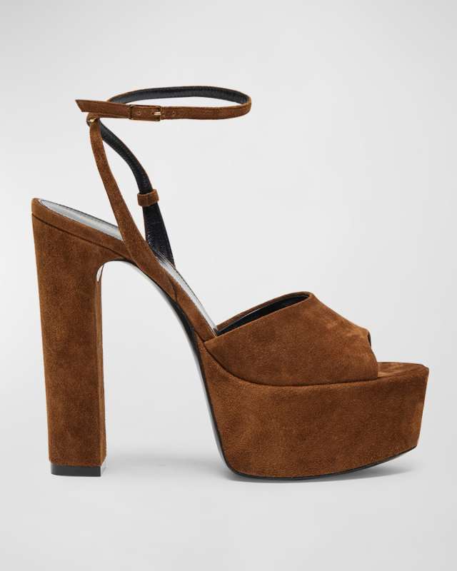 Jodie Suede Ankle-Strap Platform Sandals