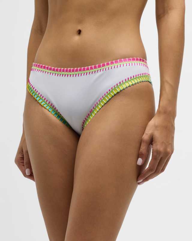 Crochet-Trim Scoop Bikini Bottoms