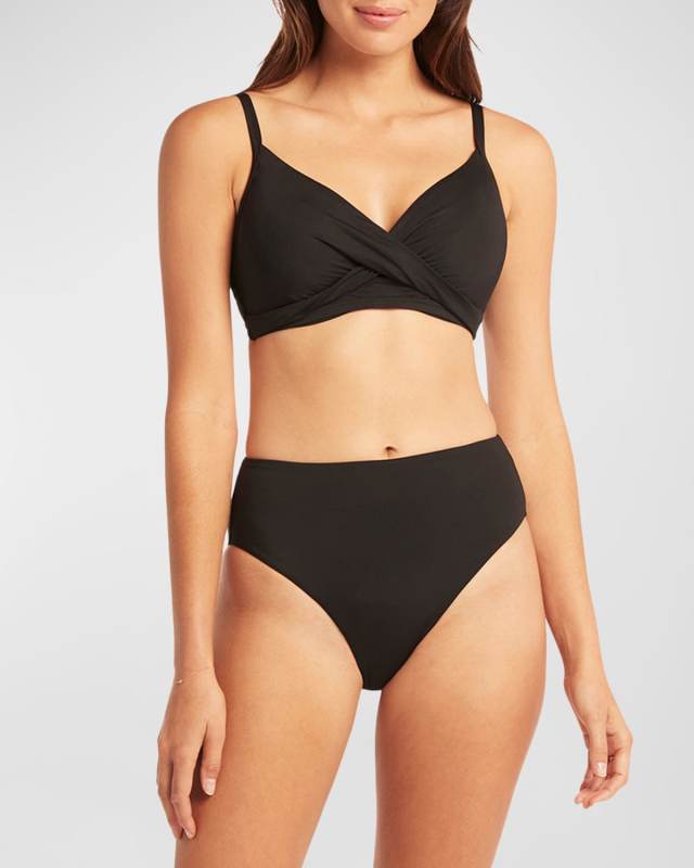 Retro High-Waist Bikini Bottoms