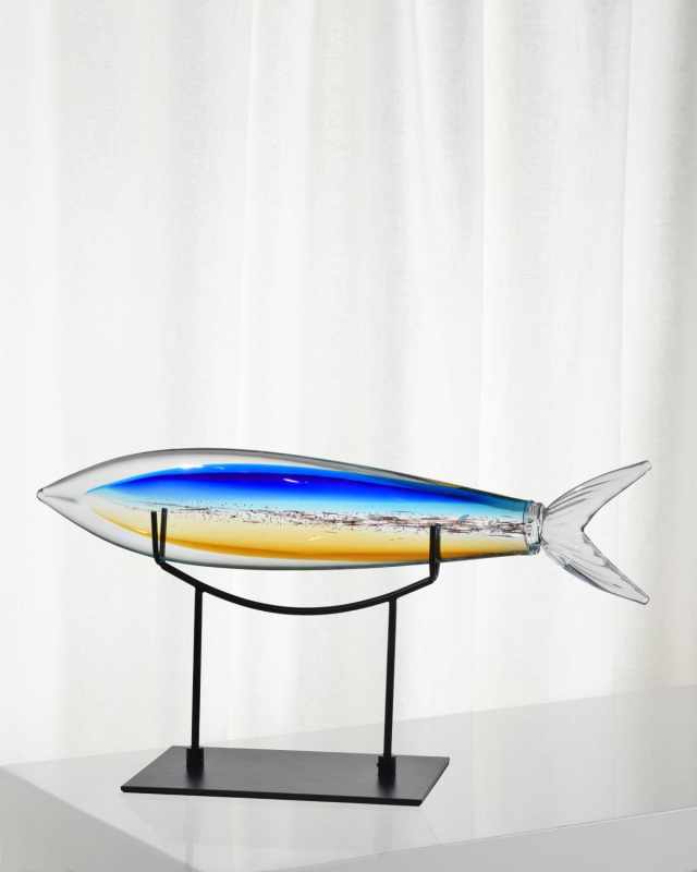 Decorative Art Glass Shark Fish Figurine