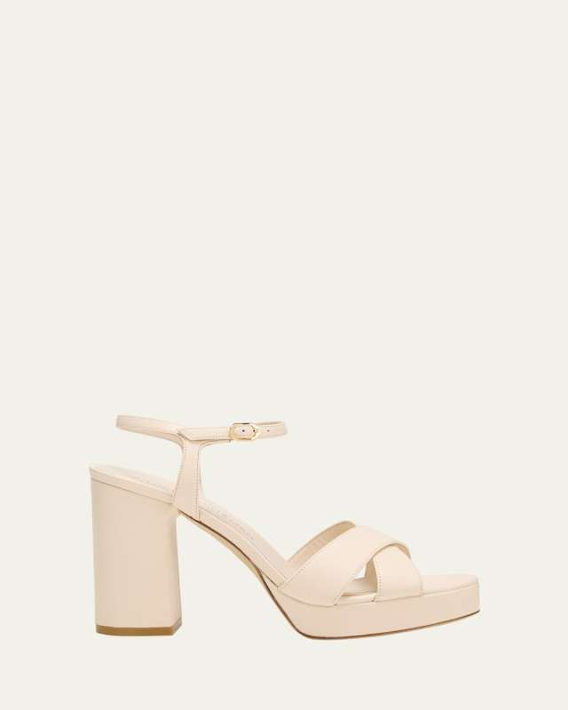 Dayna Leather Crisscross Platform Sandals